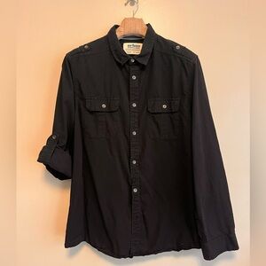 URBAN PIPELINE Black Corduroy Long Sleeve Shirt Size XXL